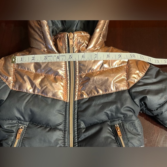 Girls metallic puffer jacket coat Body Glove size 2T pink black silver - Picture 10 of 10